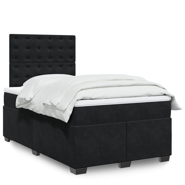 Pat box spring cu saltea, negru, 120x190 cm, catifea - WALTI WALTI