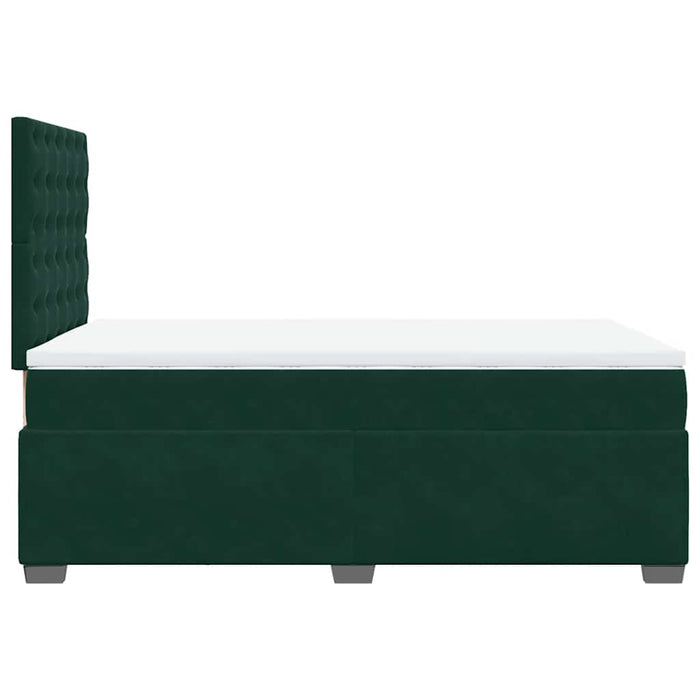 Pat box spring cu saltea, verde închis, 120x190 cm, catifea - WALTI WALTI