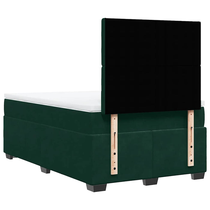 Pat box spring cu saltea, verde închis, 120x190 cm, catifea - WALTI WALTI