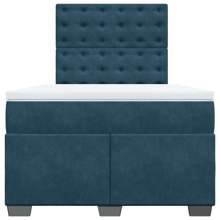 Pat box spring cu saltea, albastru, 120x190 cm, catifea - WALTI WALTI