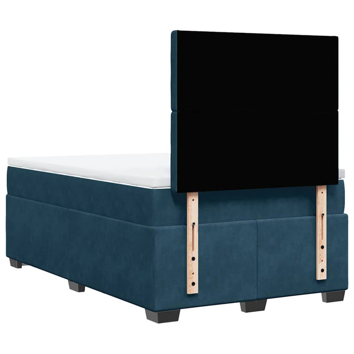 Pat box spring cu saltea, albastru, 120x190 cm, catifea - WALTI WALTI