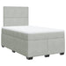 Pat continental cu saltea, gri deschis, 120x200 cm, catifea - WALTI WALTI
