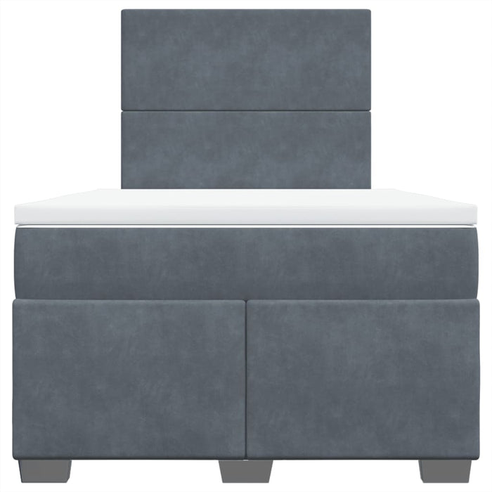Pat box spring cu saltea, gri închis, 120x200 cm, catifea - WALTI WALTI
