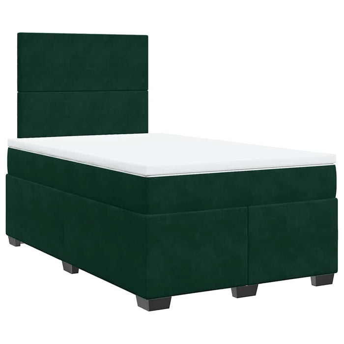 Pat box spring cu saltea, verde închis, 120x200 cm, catifea - WALTI WALTI