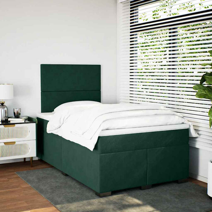 Pat box spring cu saltea, verde închis, 120x200 cm, catifea - WALTI WALTI