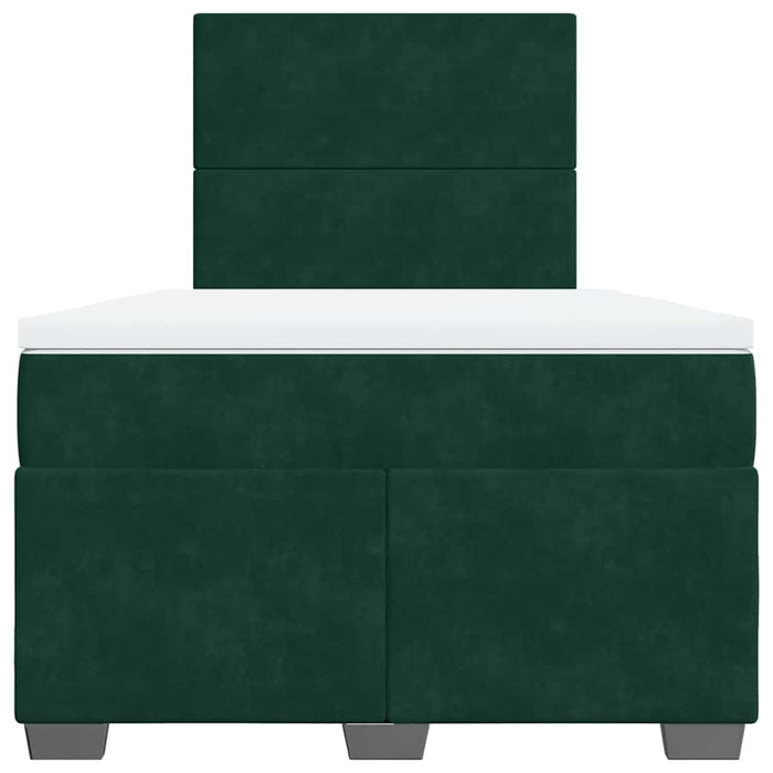 Pat box spring cu saltea, verde închis, 120x200 cm, catifea - WALTI WALTI