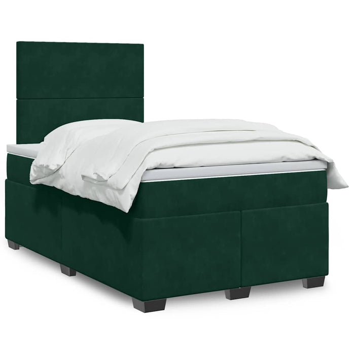 Pat box spring cu saltea, verde închis, 120x200 cm, catifea - WALTI WALTI