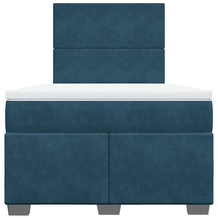 Pat box spring cu saltea, albastru, 120x200 cm, catifea - WALTI WALTI