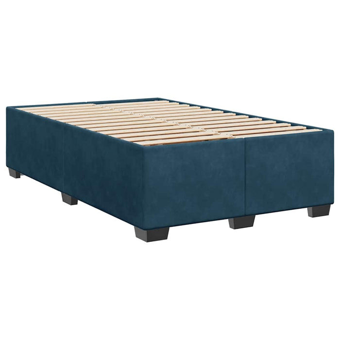 Pat box spring cu saltea, albastru, 120x200 cm, catifea - WALTI WALTI