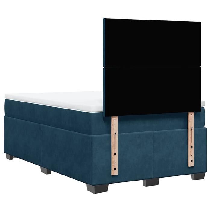 Pat box spring cu saltea, albastru, 120x200 cm, catifea - WALTI WALTI