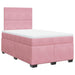 Pat box spring cu saltea, roz, 120x200 cm, catifea - WALTI WALTI