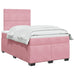 Pat box spring cu saltea, roz, 120x200 cm, catifea - WALTI WALTI