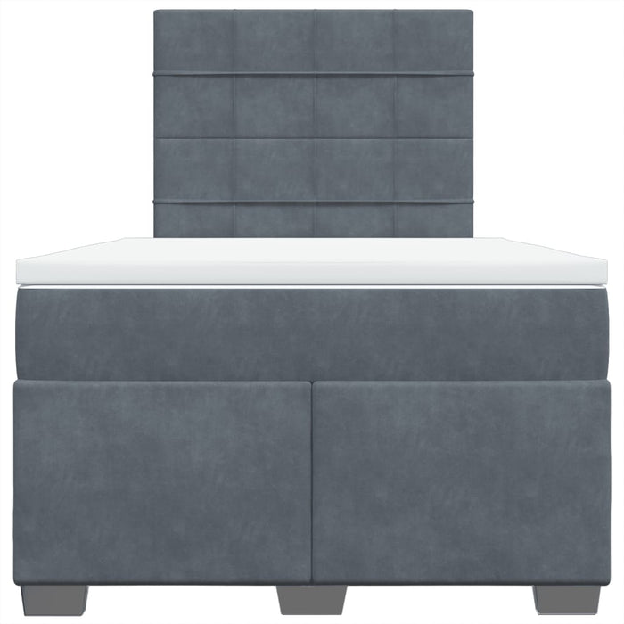 Pat box spring cu saltea, gri închis, 120x200 cm, catifea - WALTI WALTI