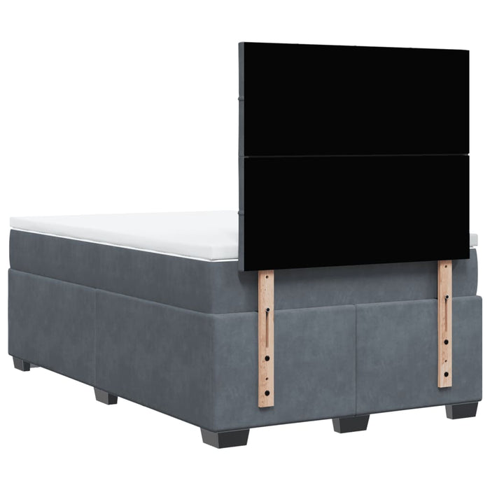 Pat box spring cu saltea, gri închis, 120x200 cm, catifea - WALTI WALTI