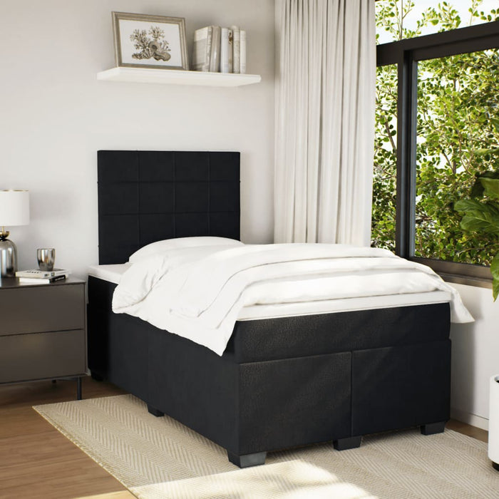 Pat box spring cu saltea, negru, 120x200 cm, catifea - WALTI WALTI