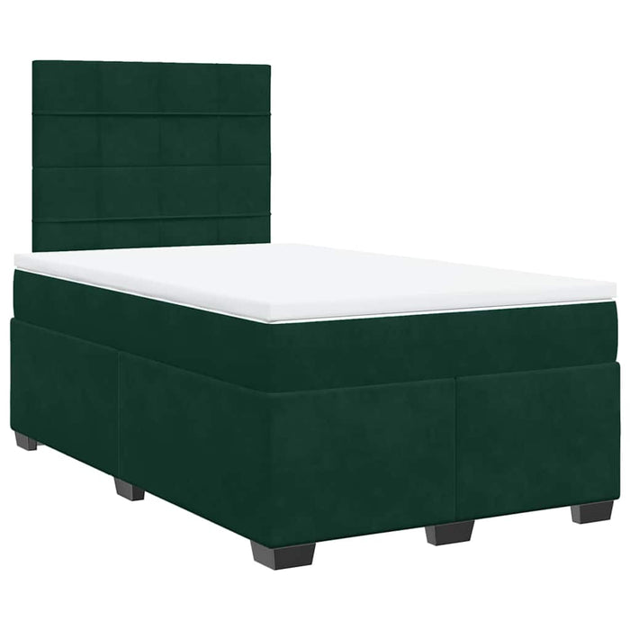 Pat box spring cu saltea, verde închis, 120x200 cm, catifea - WALTI WALTI