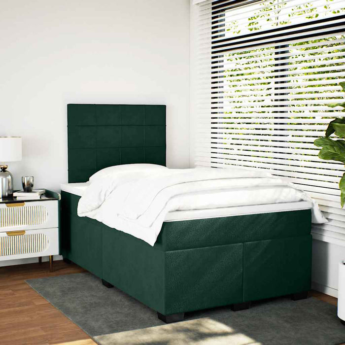 Pat box spring cu saltea, verde închis, 120x200 cm, catifea - WALTI WALTI