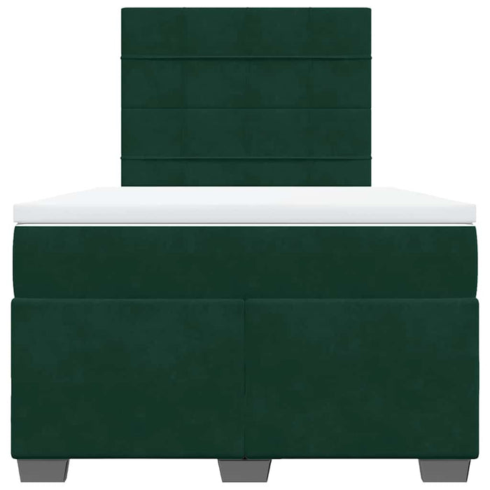 Pat box spring cu saltea, verde închis, 120x200 cm, catifea - WALTI WALTI