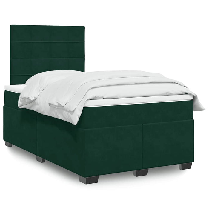 Pat box spring cu saltea, verde închis, 120x200 cm, catifea - WALTI WALTI