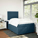 Pat box spring cu saltea, albastru, 120x200 cm, catifea - WALTI WALTI