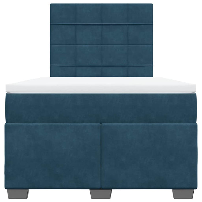 Pat box spring cu saltea, albastru, 120x200 cm, catifea - WALTI WALTI