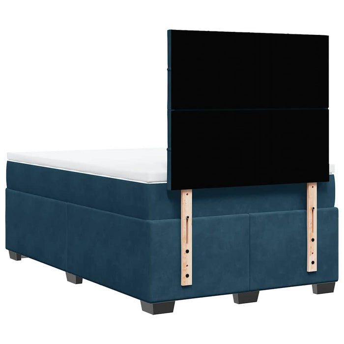 Pat box spring cu saltea, albastru, 120x200 cm, catifea - WALTI WALTI