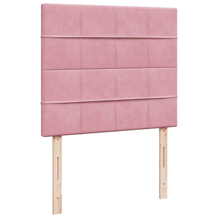 Pat box spring cu saltea, roz, 120x200 cm, catifea - WALTI WALTI