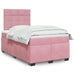 Pat box spring cu saltea, roz, 120x200 cm, catifea - WALTI WALTI