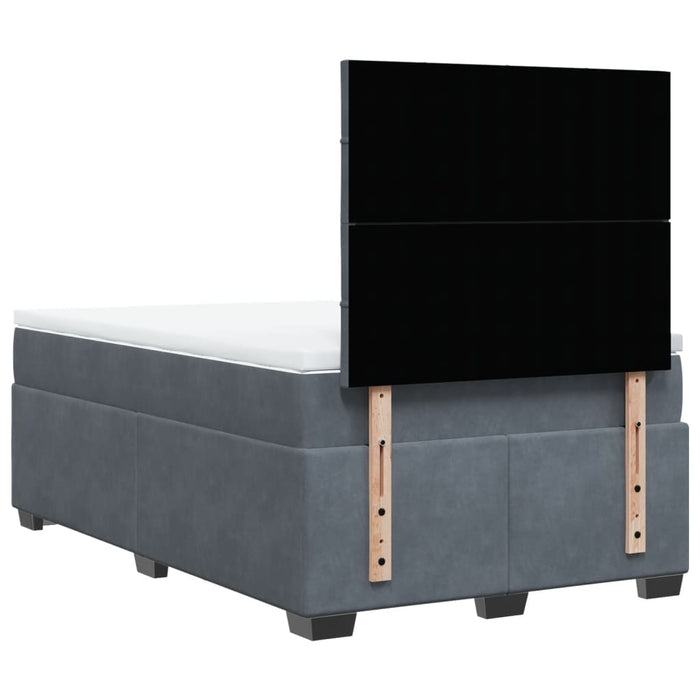 Pat box spring cu saltea, gri închis, 120x200 cm, catifea - WALTI WALTI