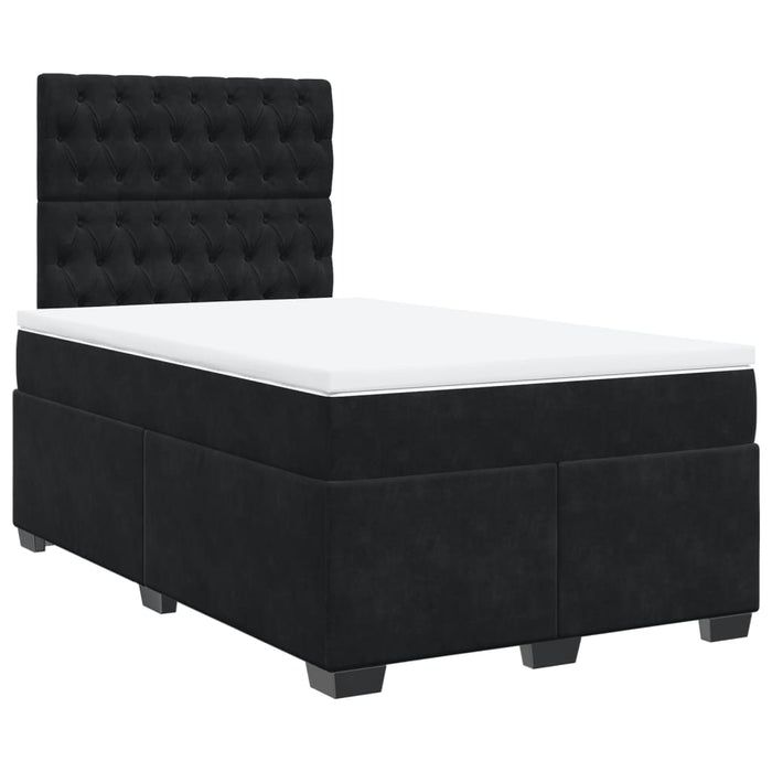 Pat box spring cu saltea, negru, 120x200 cm, catifea - WALTI WALTI