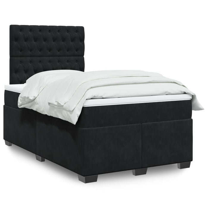 Pat box spring cu saltea, negru, 120x200 cm, catifea - WALTI WALTI