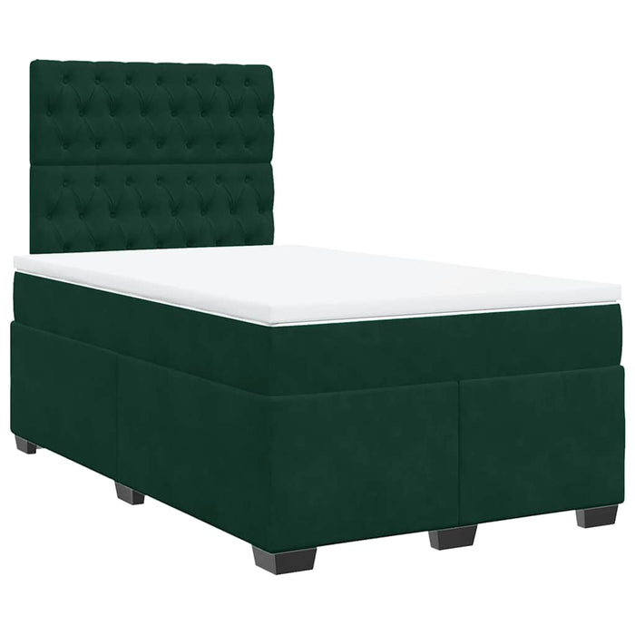 Pat box spring cu saltea, verde închis, 120x200 cm, catifea - WALTI WALTI