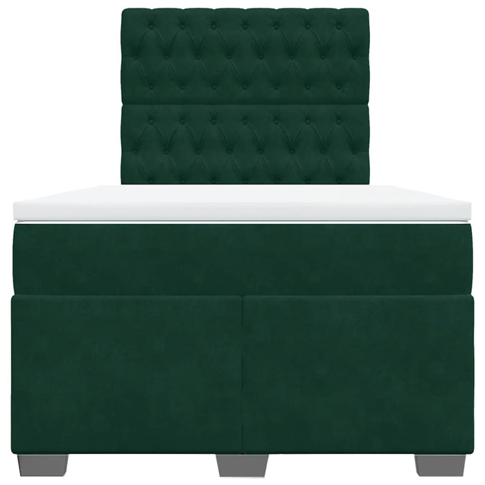 Pat box spring cu saltea, verde închis, 120x200 cm, catifea - WALTI WALTI