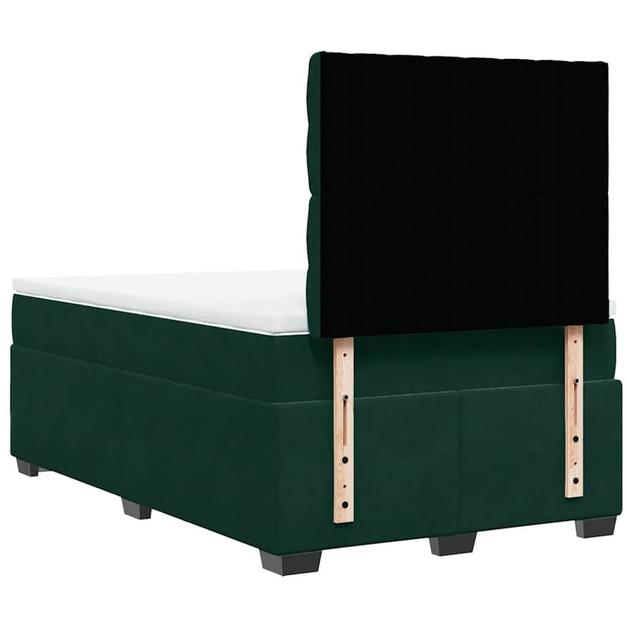 Pat box spring cu saltea, verde închis, 120x200 cm, catifea - WALTI WALTI