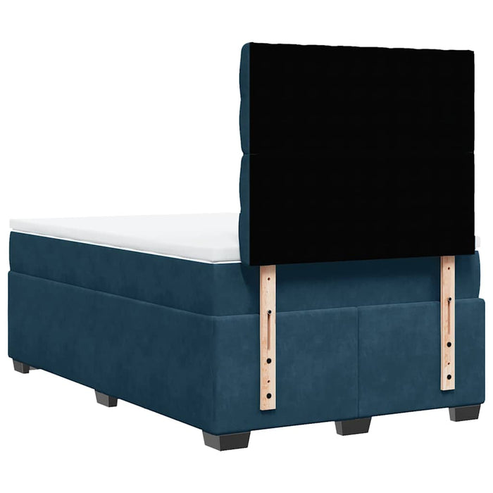 Pat box spring cu saltea, albastru, 120x200 cm, catifea - WALTI WALTI
