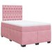 Pat box spring cu saltea, roz, 120x200 cm, catifea - WALTI WALTI