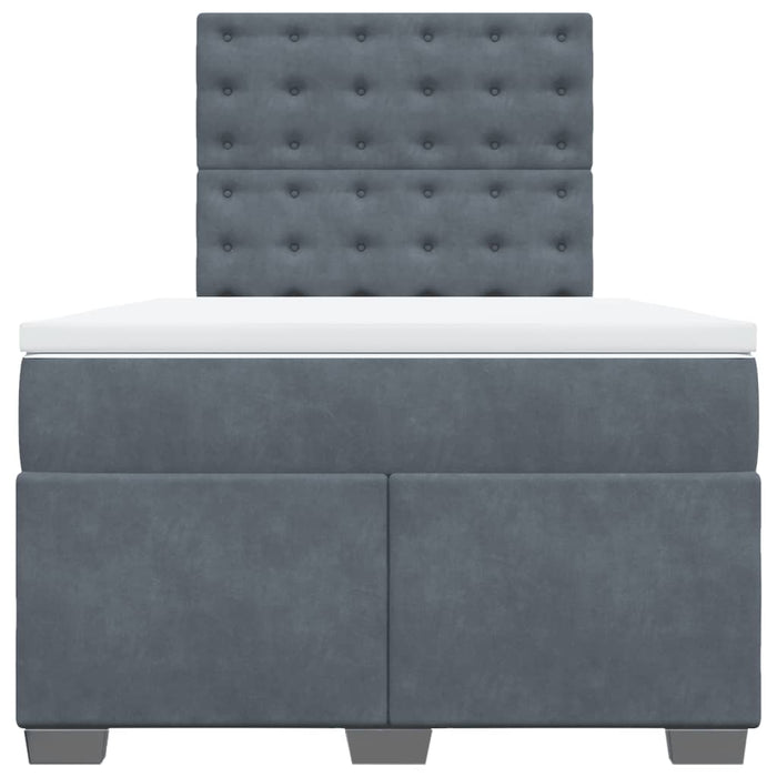 Pat box spring cu saltea, gri închis, 120x200 cm, catifea - WALTI WALTI