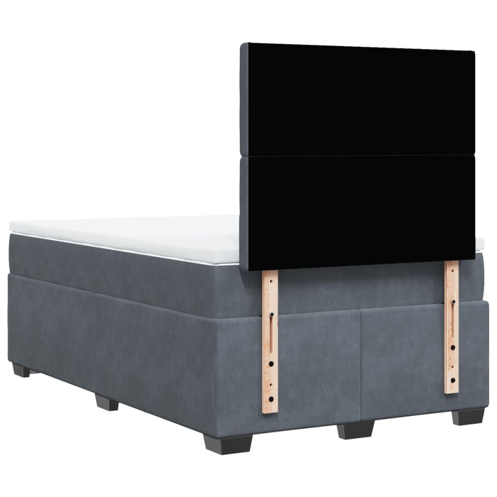 Pat box spring cu saltea, gri închis, 120x200 cm, catifea - WALTI WALTI