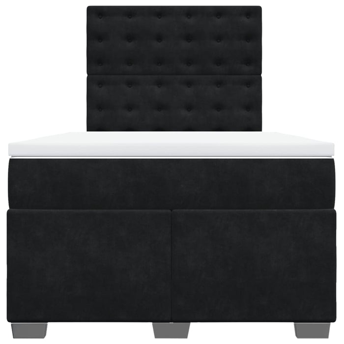 Pat box spring cu saltea, negru, 120x200 cm, catifea - WALTI WALTI
