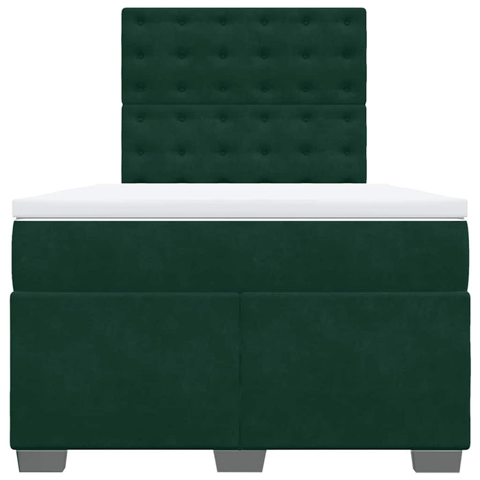 Pat box spring cu saltea, verde închis, 120x200 cm, catifea - WALTI WALTI