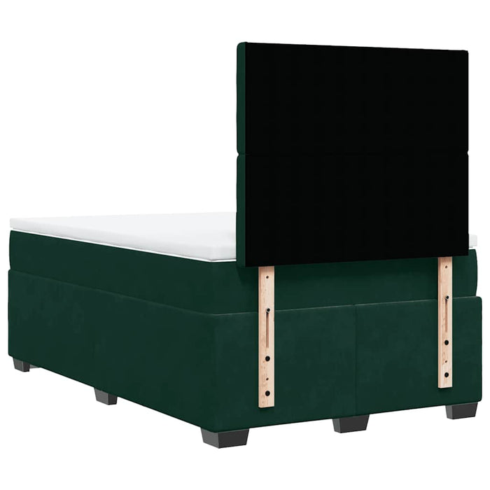 Pat box spring cu saltea, verde închis, 120x200 cm, catifea - WALTI WALTI
