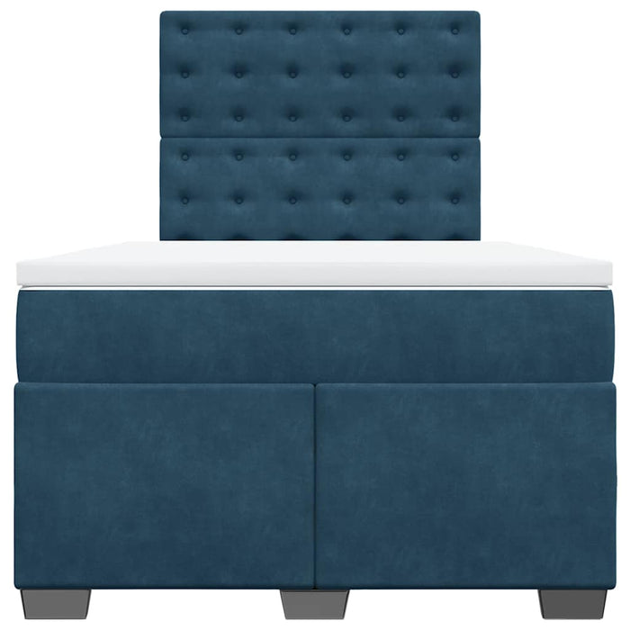 Pat box spring cu saltea, albastru, 120x200 cm, catifea - WALTI WALTI