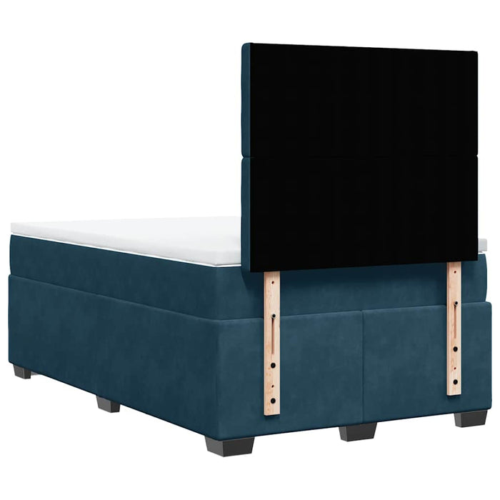 Pat box spring cu saltea, albastru, 120x200 cm, catifea - WALTI WALTI
