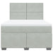 Pat box spring cu saltea, gri deschis, 140x190 cm, catifea - WALTI WALTI