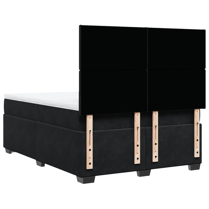 Pat box spring cu saltea, negru, 140x190 cm, catifea - WALTI WALTI