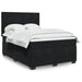 Pat box spring cu saltea, negru, 140x190 cm, catifea - WALTI WALTI