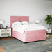 Pat box spring cu saltea, roz, 140x190 cm, catifea - WALTI WALTI