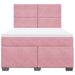 Pat box spring cu saltea, roz, 140x190 cm, catifea - WALTI WALTI