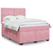 Pat box spring cu saltea, roz, 140x190 cm, catifea - WALTI WALTI