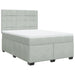 Pat box spring cu saltea, gri deschis, 140x190 cm, catifea - WALTI WALTI